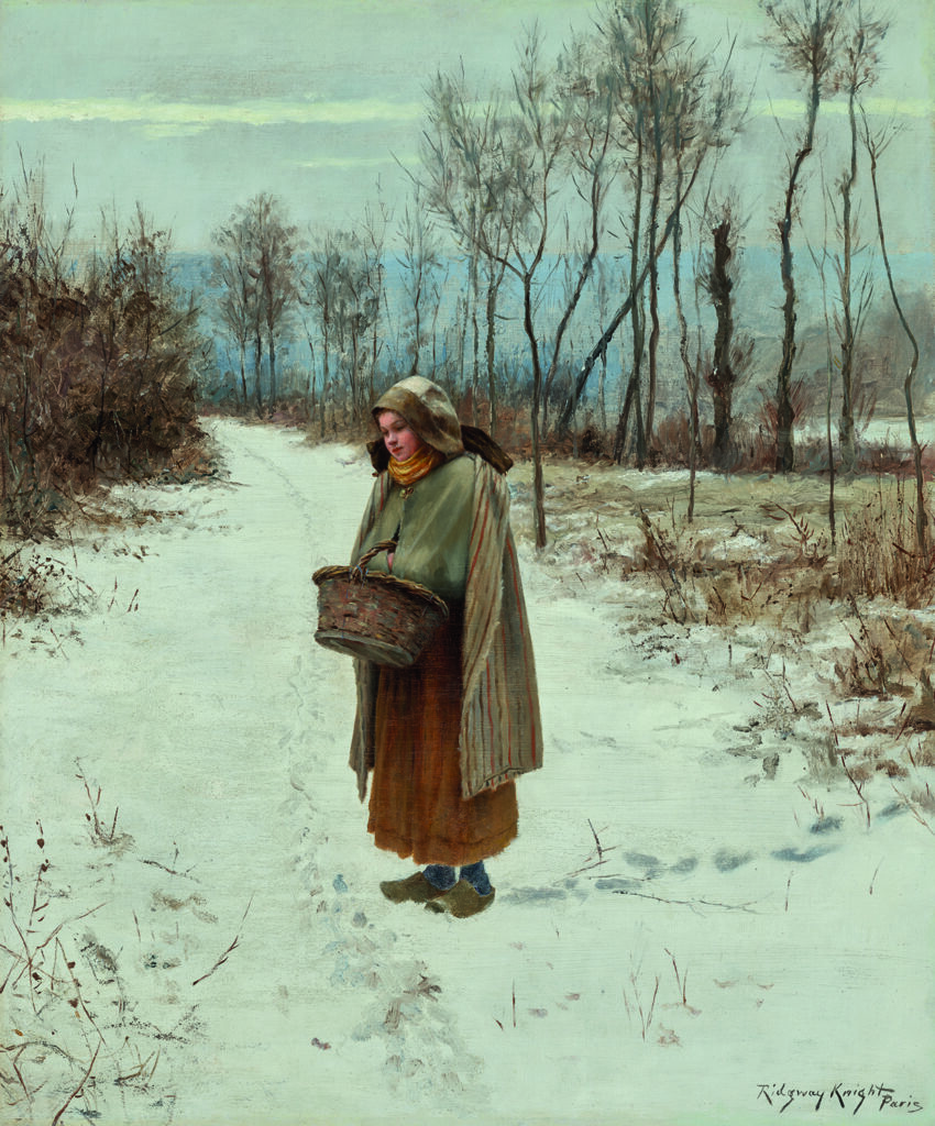 woman standing in the snow