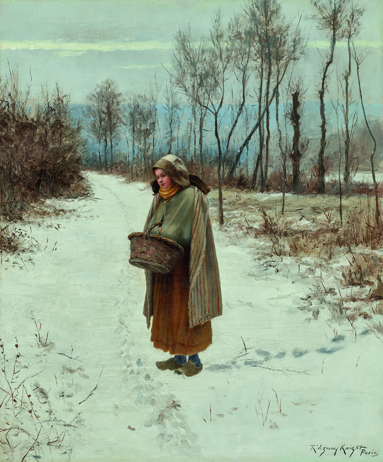 woman standing in the snow