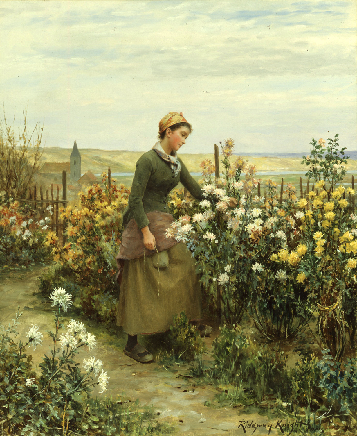 woman in a garden