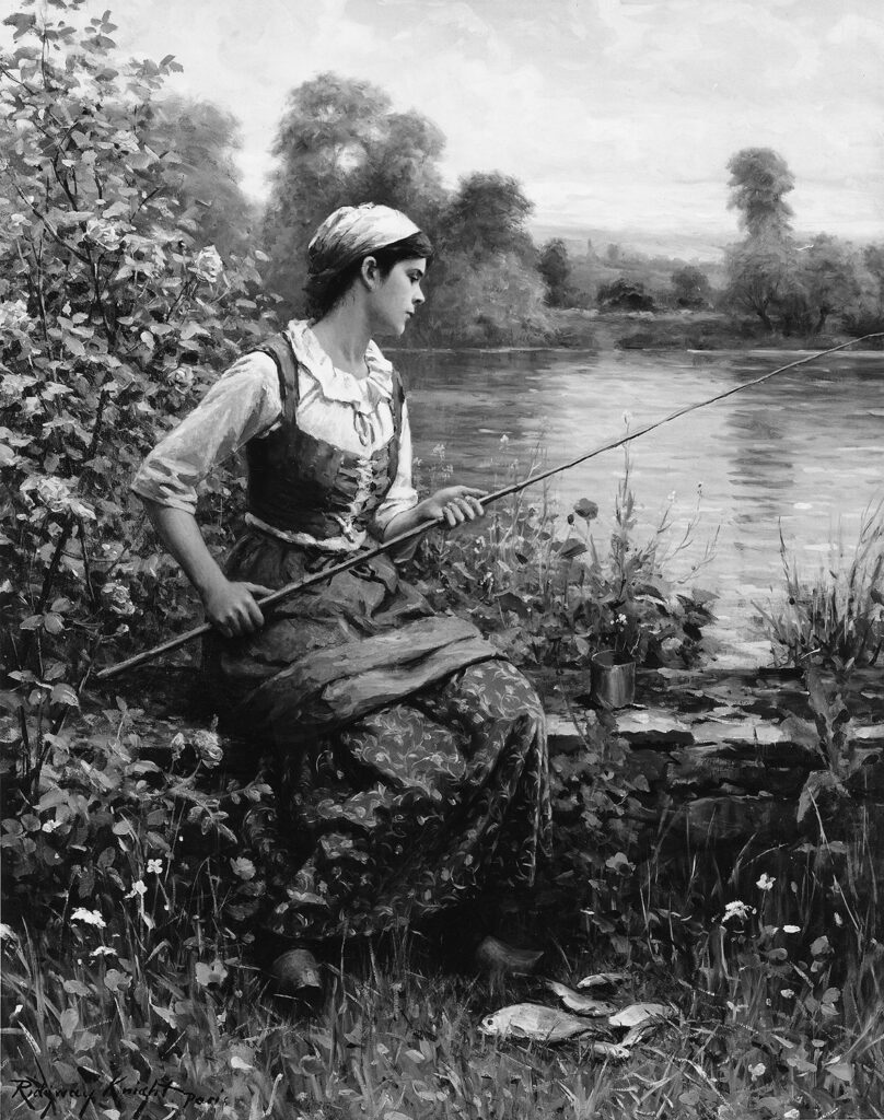 Woman fishing