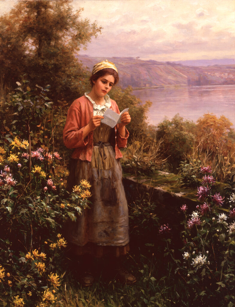 Woman reading a letter